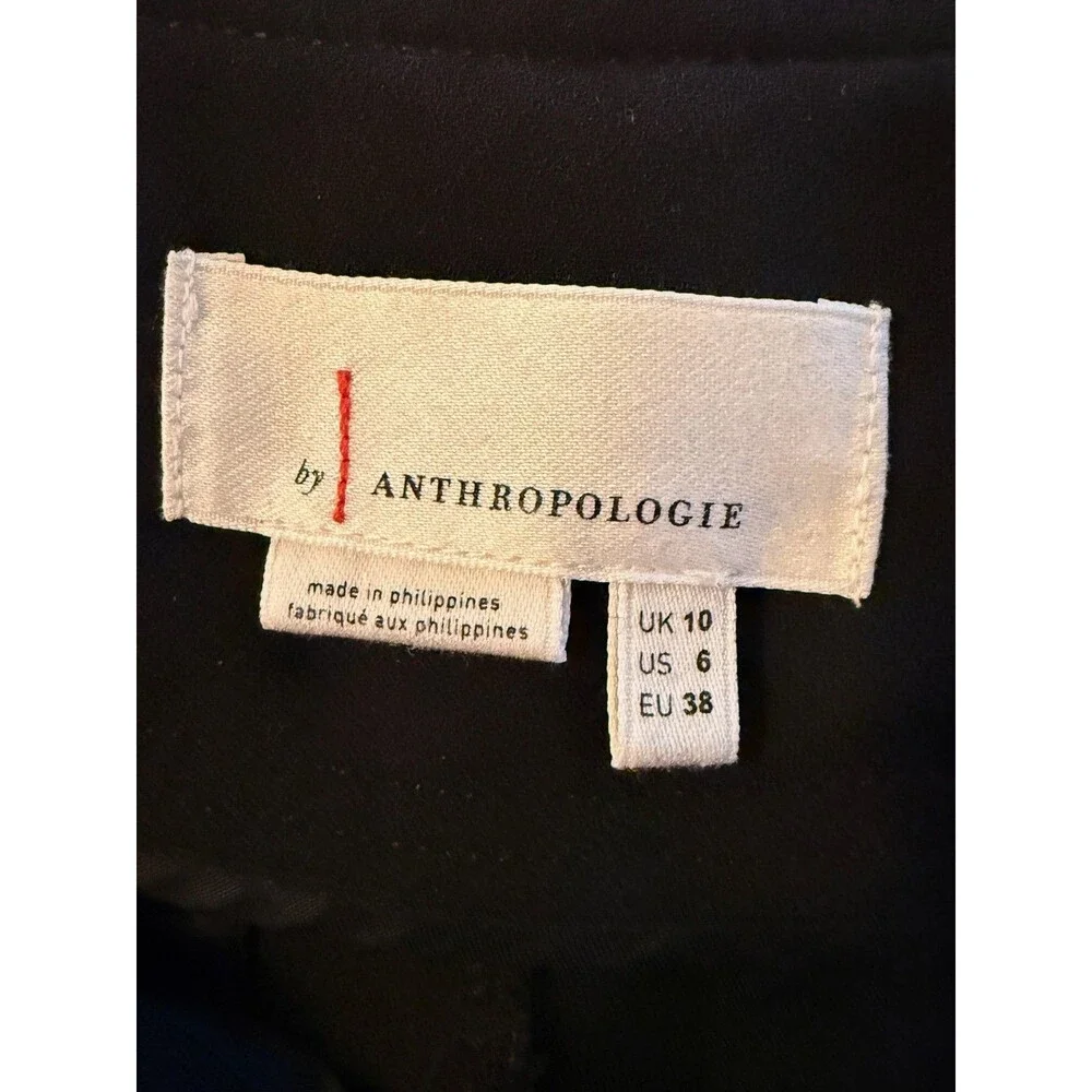 Anthropologie Sailor Shorts Womens 6 Black High Waist Button Front Twill Dressy - Picture 12 of 16
